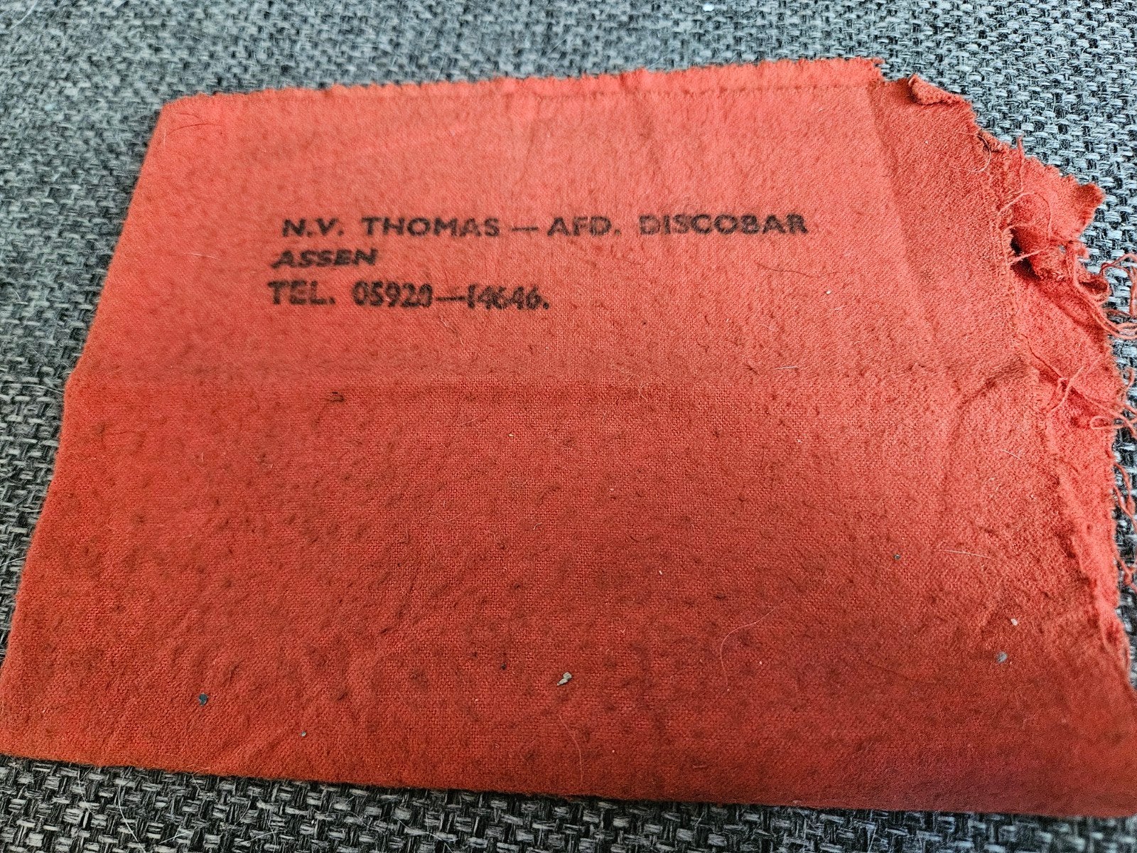 Vintage N.V. Thomas - Afd. Discobar Assen stofje, Verzenden, Gebruikt, Gebruiksvoorwerp