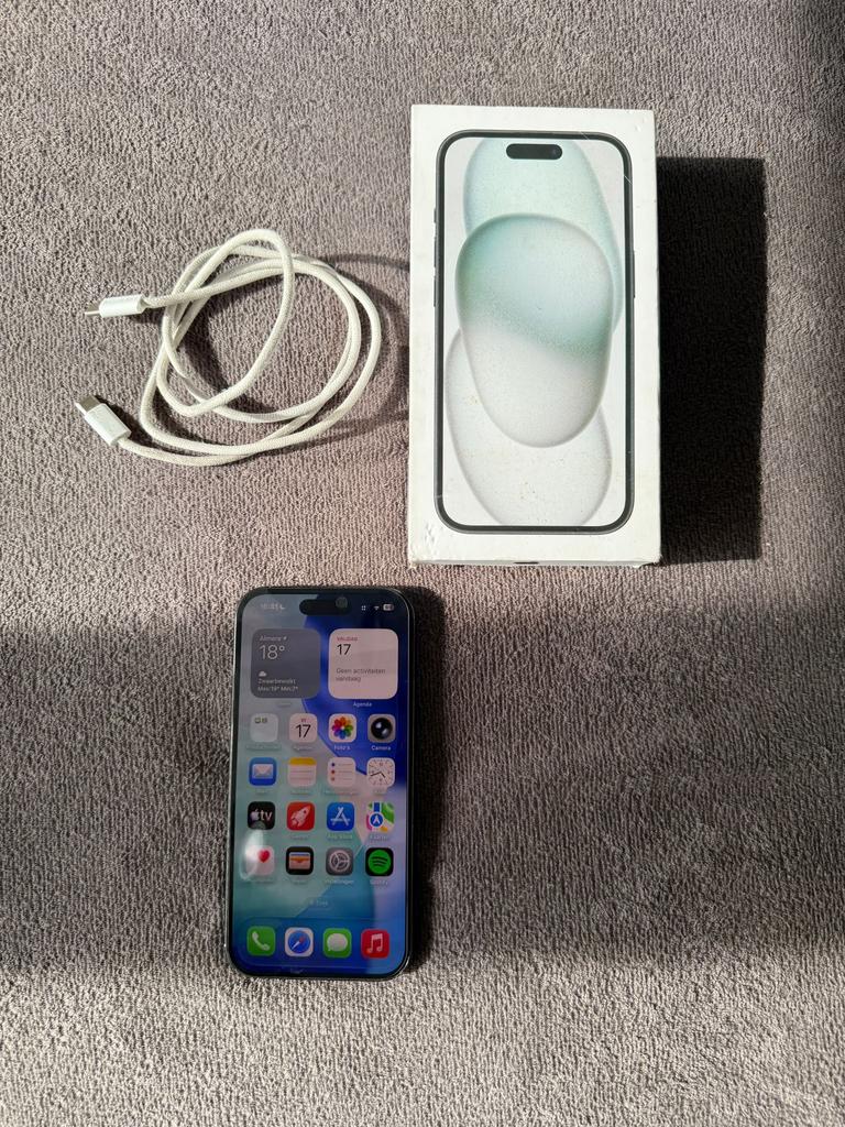 Iphone 15 92% 256 GB, 256 GB, IPhone 15, Zwart, Ophalen of Verzenden