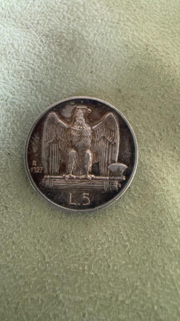 1927 R ITALY King Victor Emmanuel III Silver 5 Lire, Verzenden, Italië