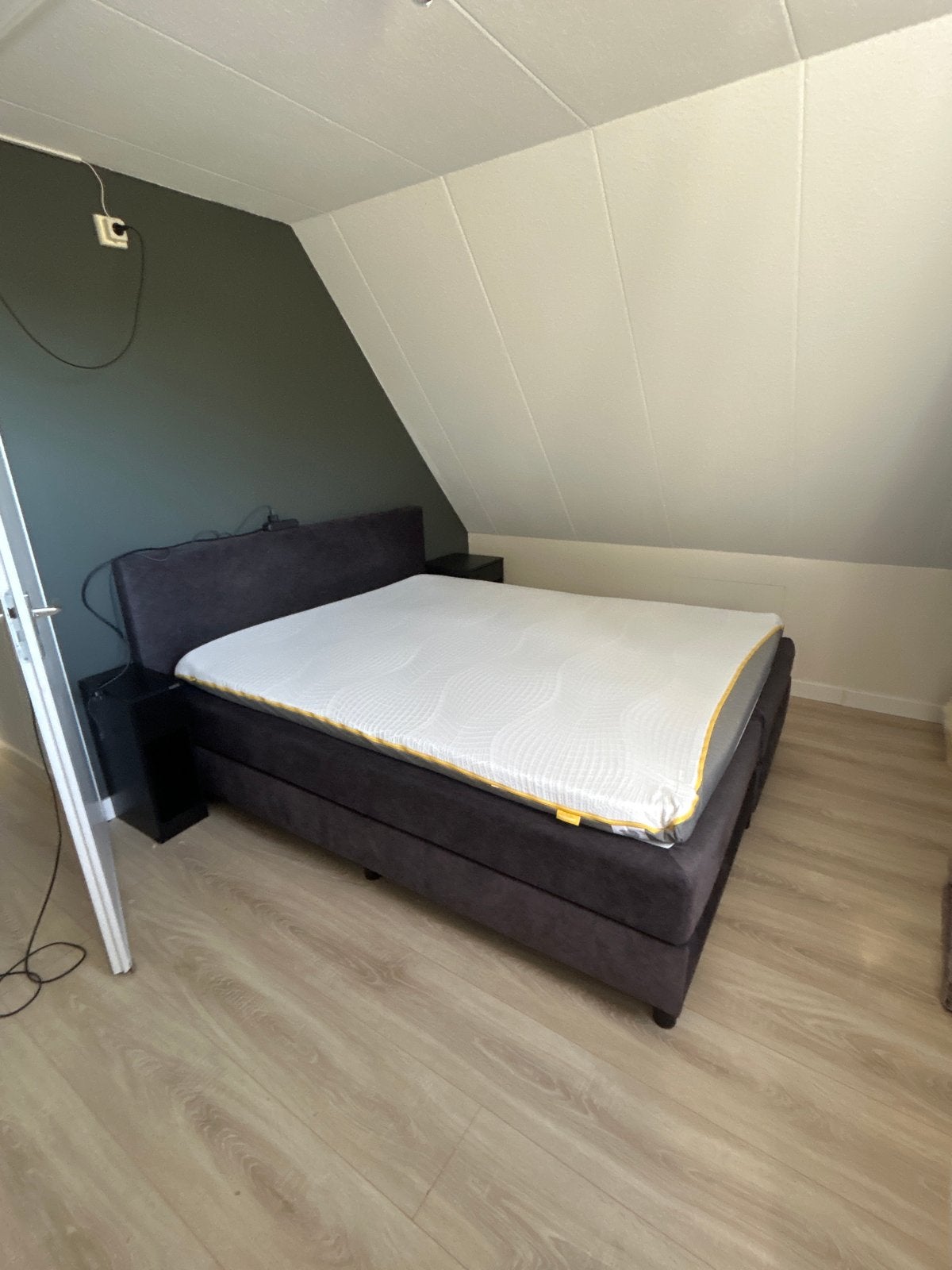 Tweepersoons boxspring 180x210 met topper, Ophalen, Gebruikt, Tweepersoons, 180 cm