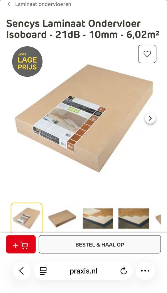 Ondervloer 10mm, Ophalen, Overige materialen, 30 cm of meer, 50 tot 150 cm