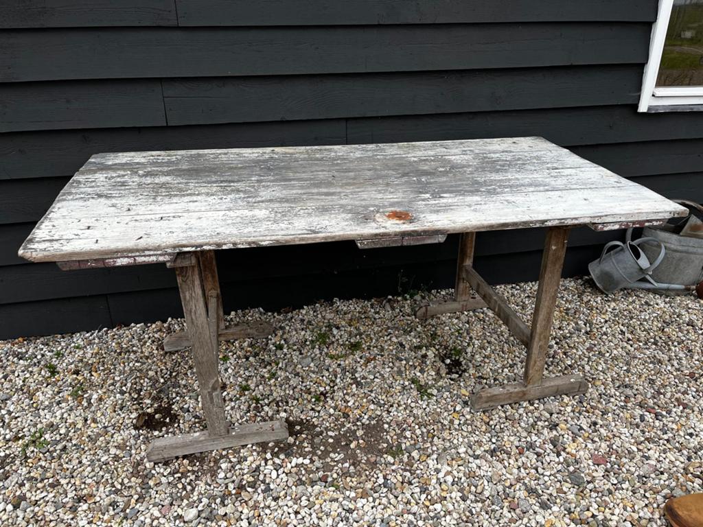 Brocante tuintafel, Tuin en Terras, Tuintafels, Ophalen, Gebruikt, Rechthoekig, Metaal