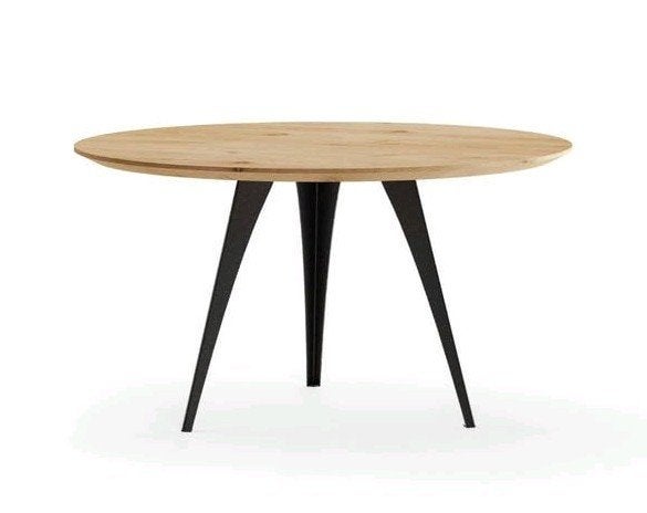 Table du Sud Vazy ronde eettafel 130cm - ZGAN - Nieuw 1.399e, Rond, Ophalen of Verzenden, Zo goed als nieuw, Modern, strak, warm