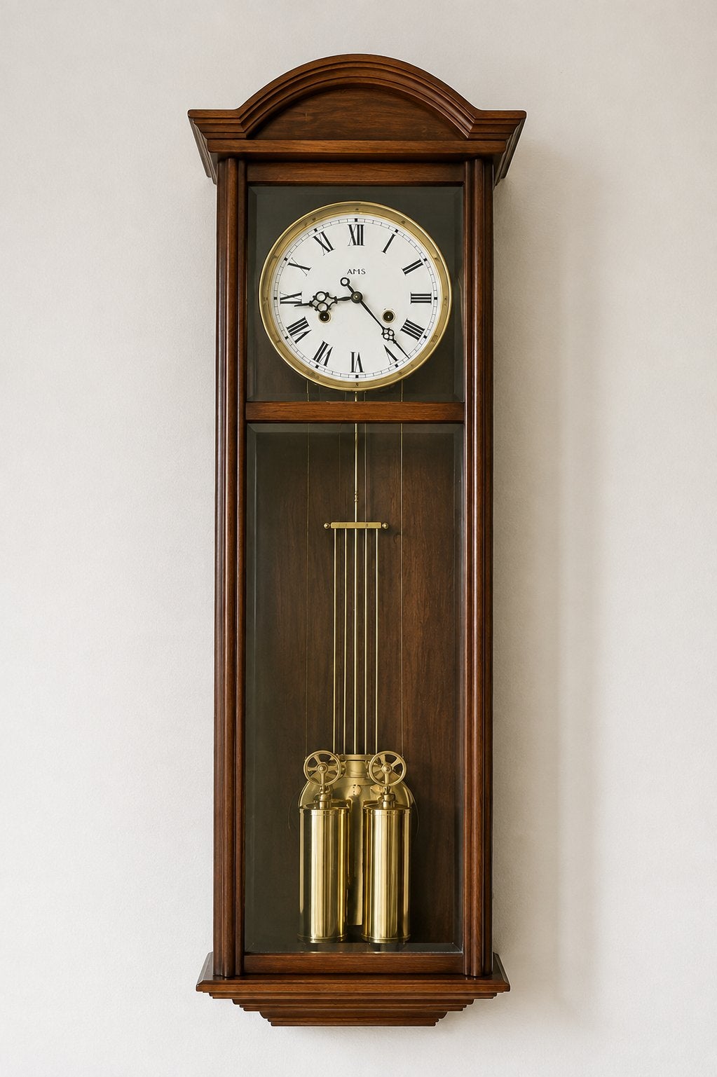 AMS Wandklok /  Houten Kast - Nette Staat, Ophalen