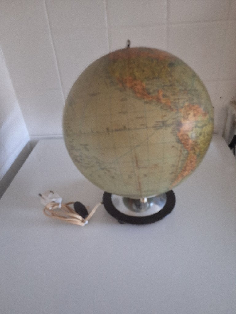 OUDE GLOBE  COLUMBUS DUO  ERDGLOBUS - ca 1955, Huis en Inrichting, Woonaccessoires | Wereldbollen, Ophalen of Verzenden, Draaibaar