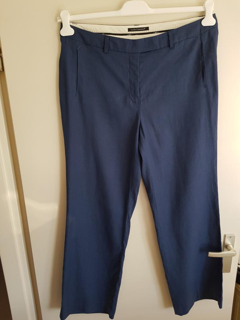 Luisa Cerano blauwe linnen/ katoenen broek maat 44 Nieuw, Blauw, Maat 42/44 (L), Nieuw, Ophalen of Verzenden