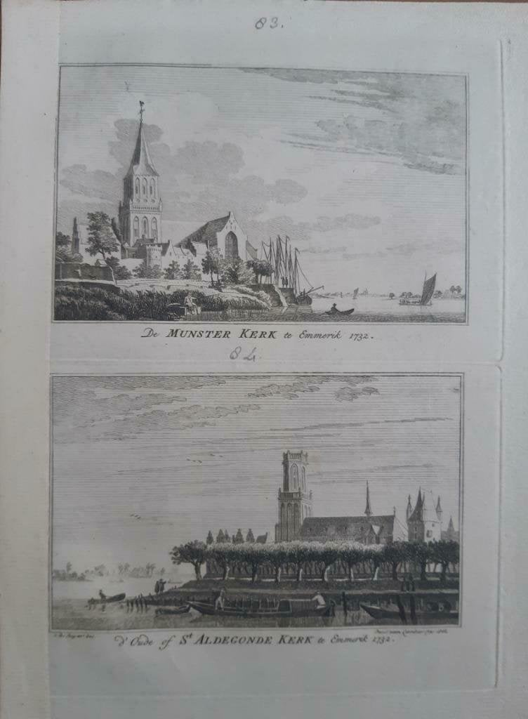 83-84/ Munster en Aldegrondekerk Emmerich Emmerik grav 1792, Antiek en Kunst, Ophalen of Verzenden