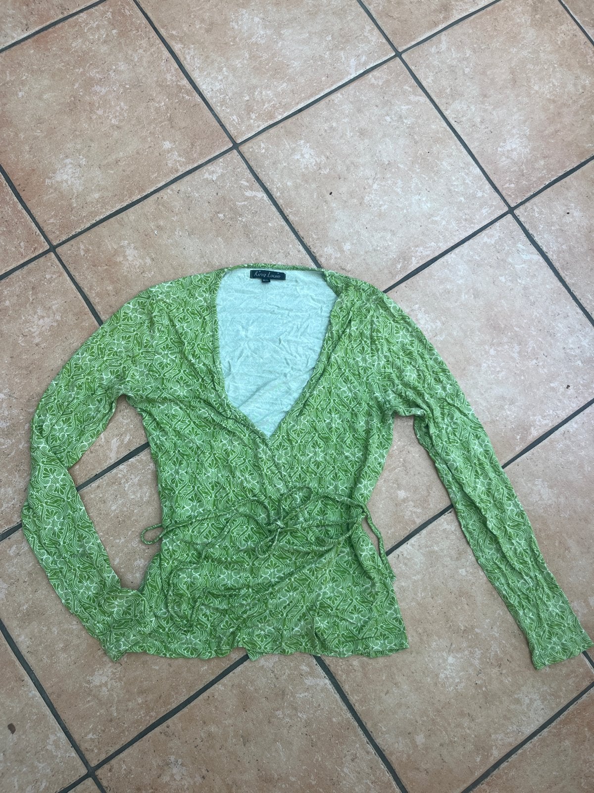 King Louie Groene Wikkel Top met Lange Mouwen, Kleding | Dames, Maat 38/40 (M), Ophalen of Verzenden, Lange mouw, Gedragen