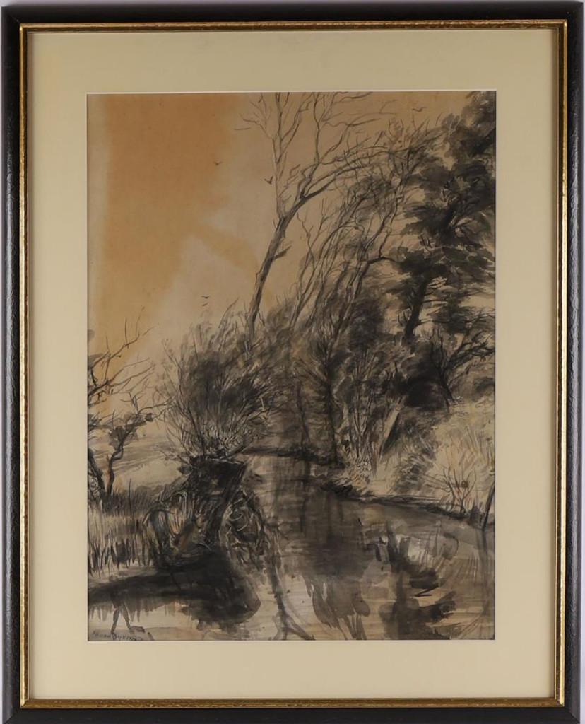 Johannes (Johan) Dijkstra(1896)Gewassen Sepia"Knot a/h W"Ges, Ophalen of Verzenden