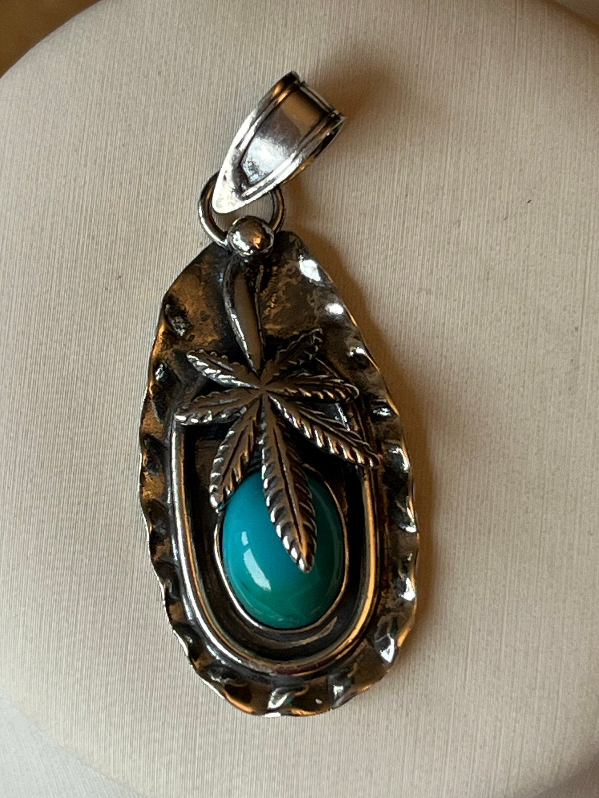 Zilveren Navajo Hanger met Turkoois - 4,5 cm, Sieraden, Tassen en Uiterlijk, Zo goed als nieuw, Zilver, Verzenden, Blauw