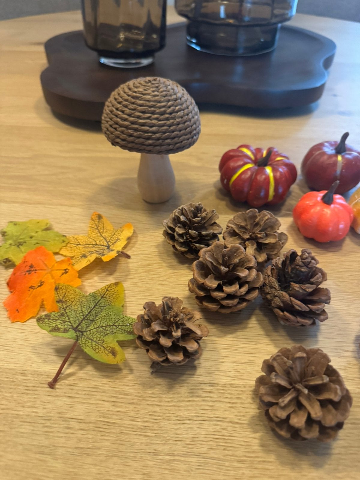 Herfst deco pompoen blaadjes dennenappels paddestoel, Huis en Inrichting, Ophalen of Verzenden, Nieuw