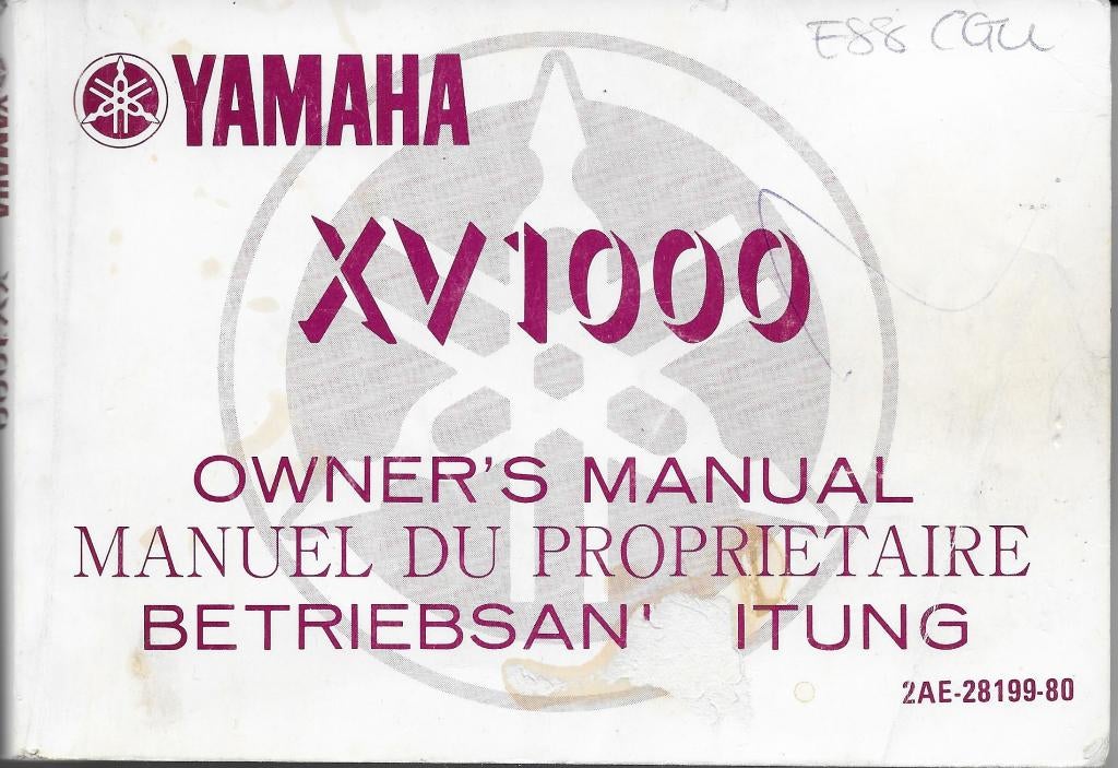 Yamaha XV1000 owner manual (1745z), Ophalen of Verzenden, Yamaha