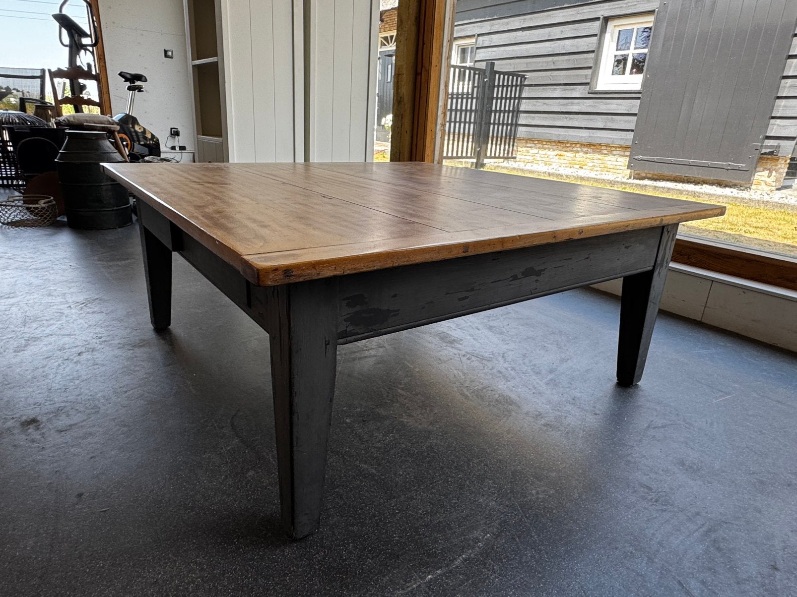Stoere Kersenhouten salontafel blank. Gratis, Ophalen, Gebruikt, Vierkant, Kersenhout