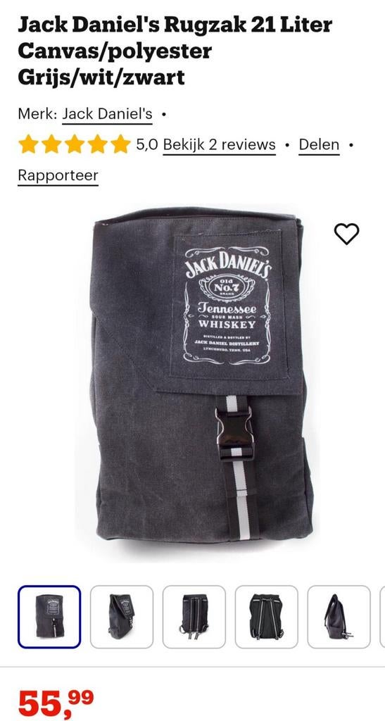 JACK DANIELS Rugzak.   Splinternieuw met kaart er nog aan., Ophalen of Verzenden, Nieuw, Overige merken, 30 tot 45 cm