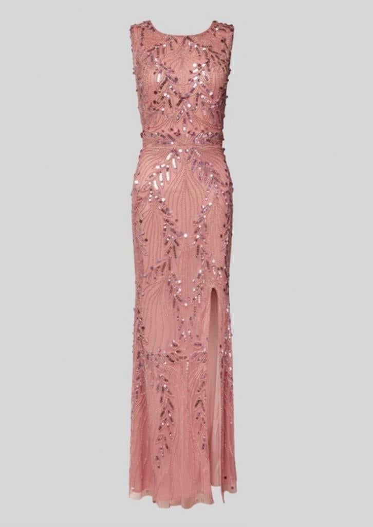 Roze jurk met pailletten en split van Lace & Beads, Kleding | Dames, Galajurk, Ophalen of Verzenden, Zo goed als nieuw, Roze