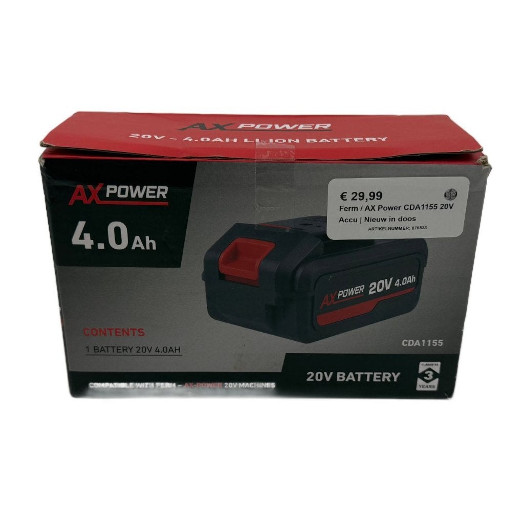 Ferm / AX Power CDA1155 20V Accu | Nieuw in doos, Dordrecht@usedproducts.nl, Toulonselaan 72, Nieuw, Ophalen of Verzenden