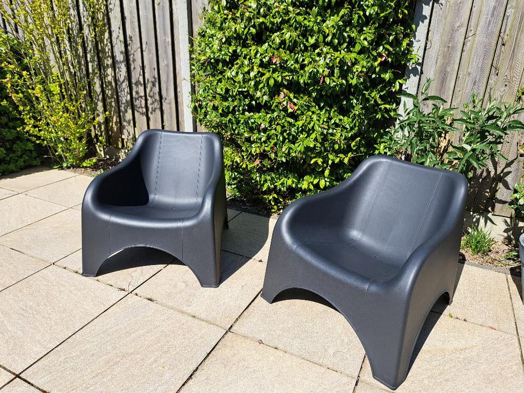 Loungeset 2 stoelen, Tuin en Terras, Tuinsets en Loungesets, Kunststof, Zo goed als nieuw, Stoel, Tuinset
