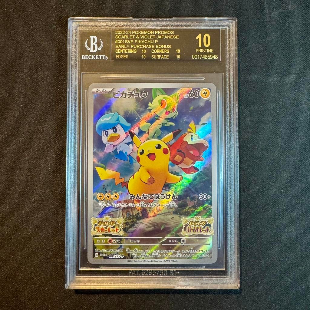 Pokémon Pikachu 001/SV-P BGS 10 Black Label, Ophalen of Verzenden, Zo goed als nieuw