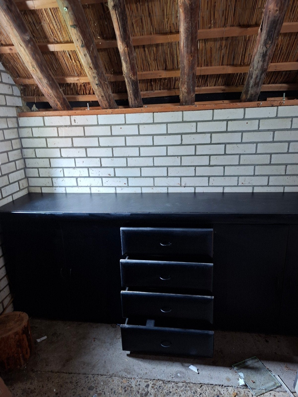 Grote Zwarte Dressoir Kast - 250x92x54 cm, Ophalen, Gebruikt, 200 cm of meer, Met deur(en)