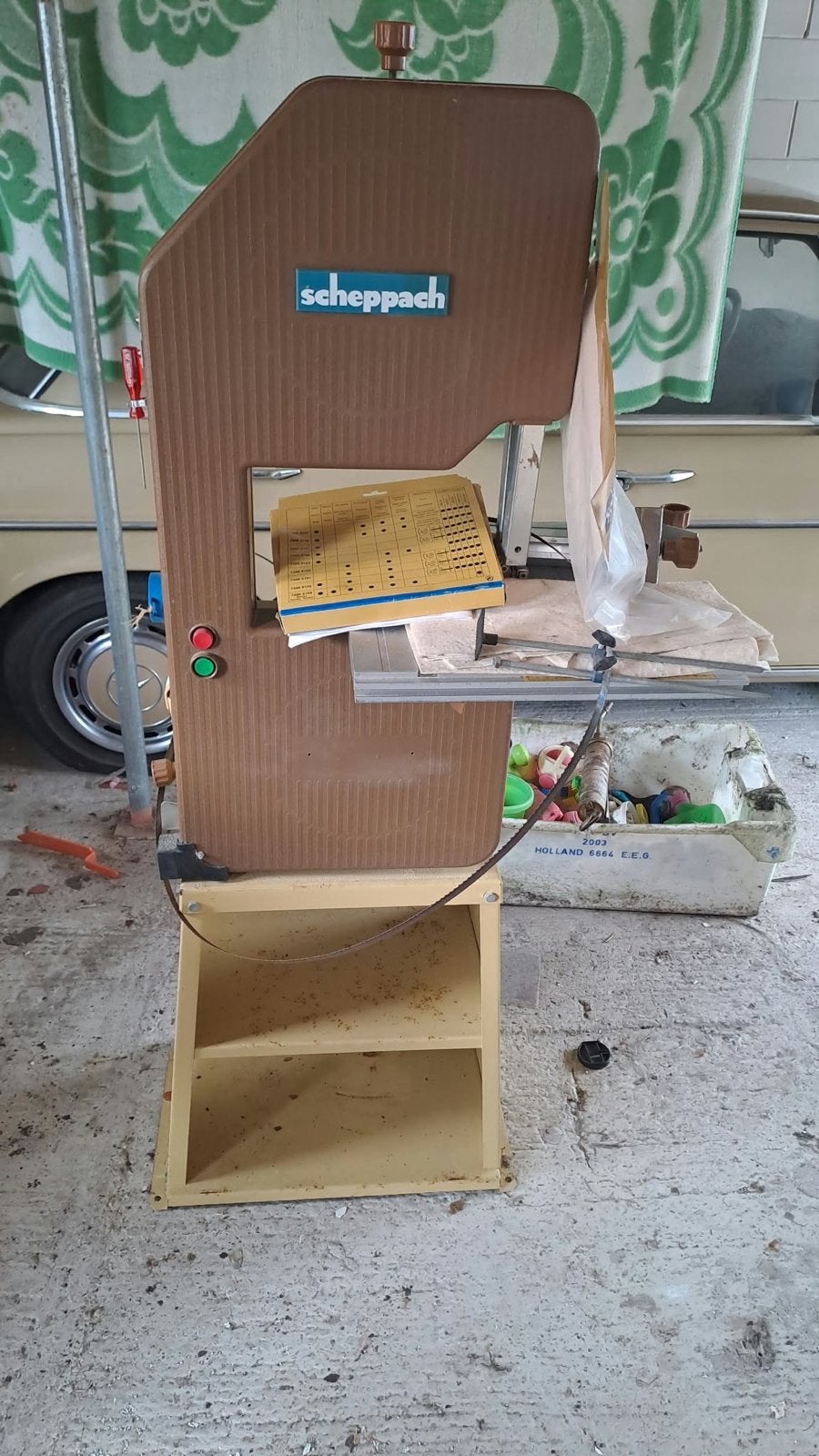 Scheppach lintzaag met extra zaagbladen, Ophalen, Gebruikt, 70 mm of meer, 600 tot 1200 watt