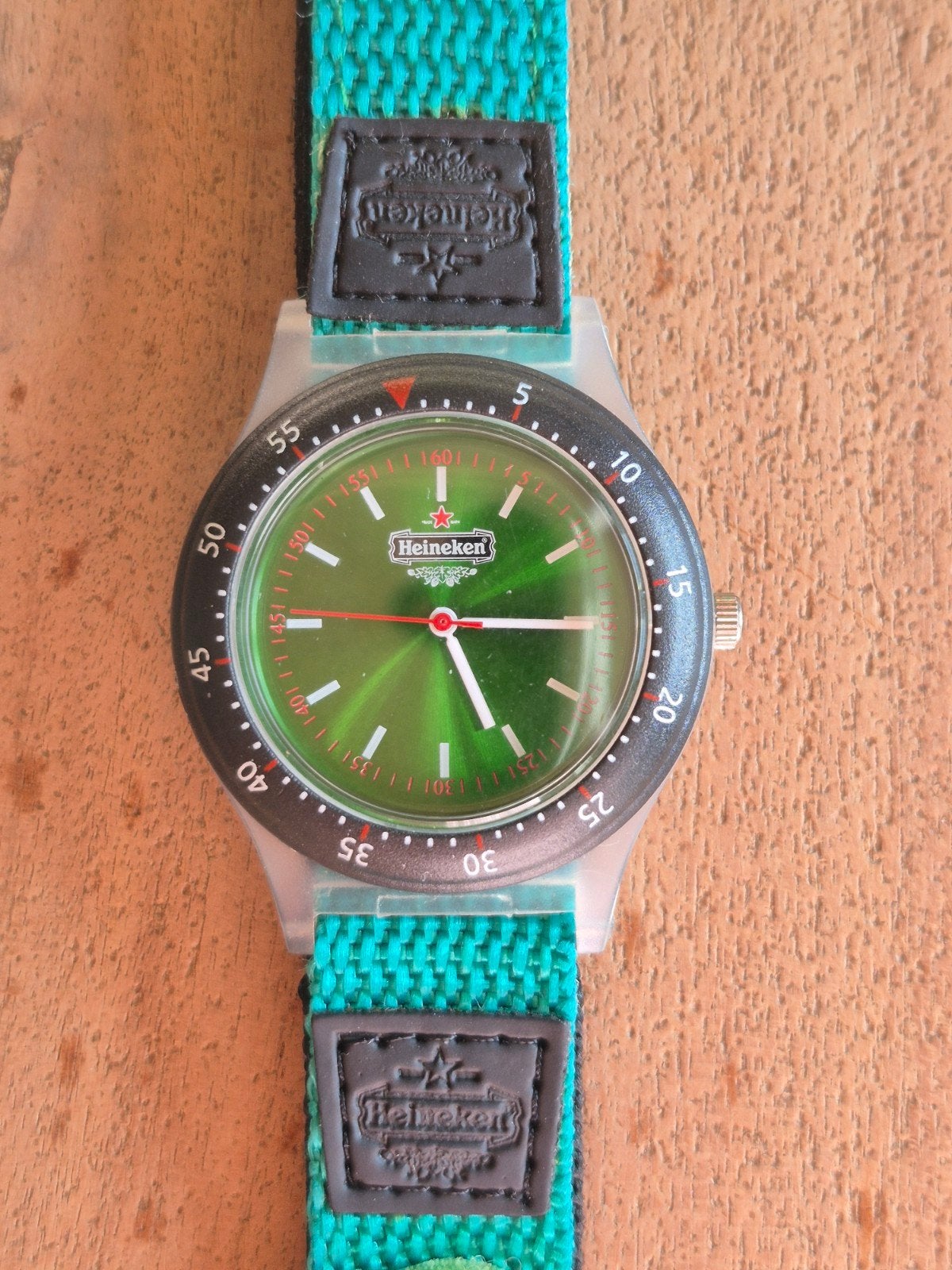Zgsn Heineken horloge, Verzamelen, Biermerken, Ophalen of Verzenden, Zo goed als nieuw, Overige merken