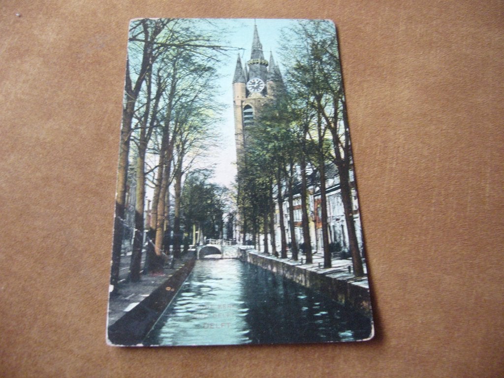 DELFT  =  OUDE KERK  BRIEFKAART  1907, Ophalen of Verzenden, Voor 1920, Gelopen, Zuid-Holland