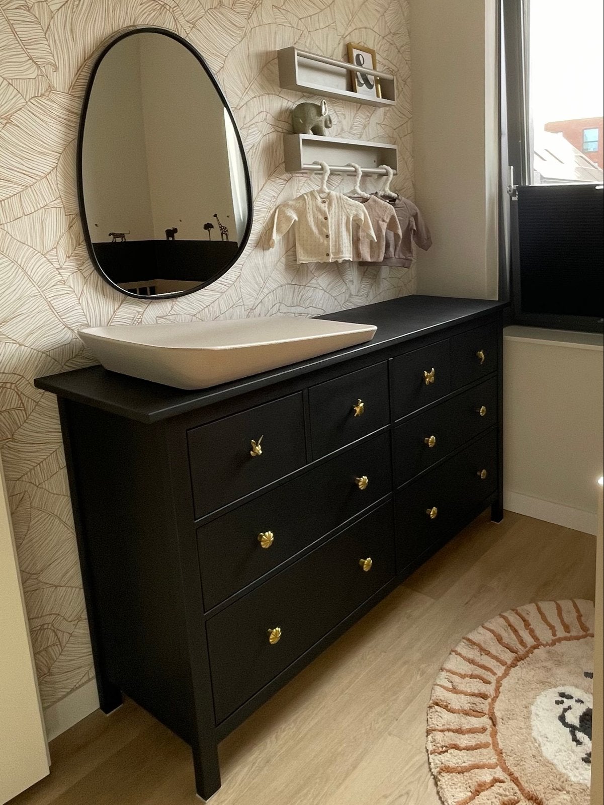 IKEA Hemnes Commode - Mat Zwart met Waslaag, Ophalen, Gebruikt, 50 tot 70 cm, 100 cm of meer