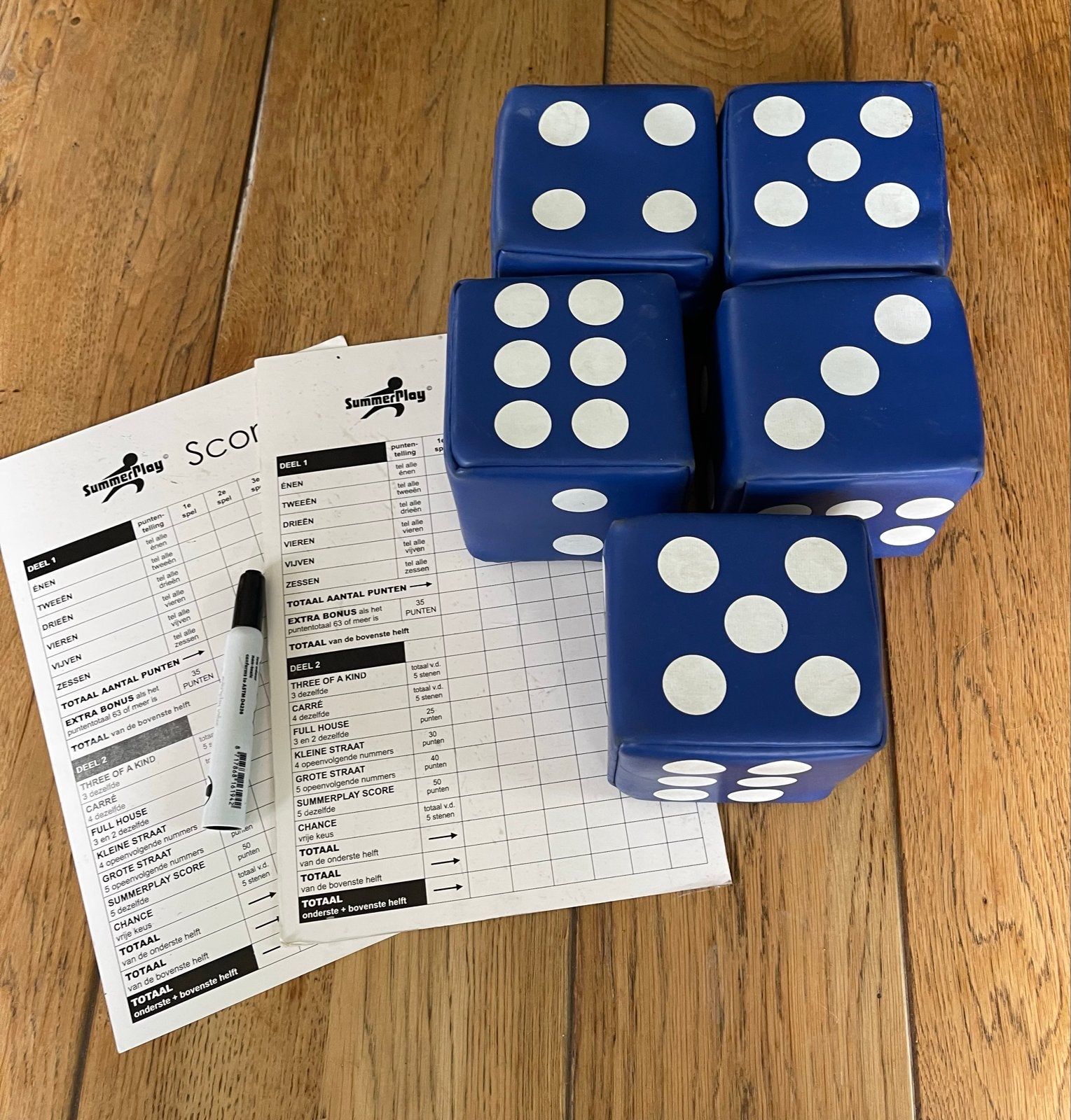 Groot Yahtzee met grote dobbelstenen, Drie of vier spelers, Ophalen of Verzenden, Gebruikt, Reisspel