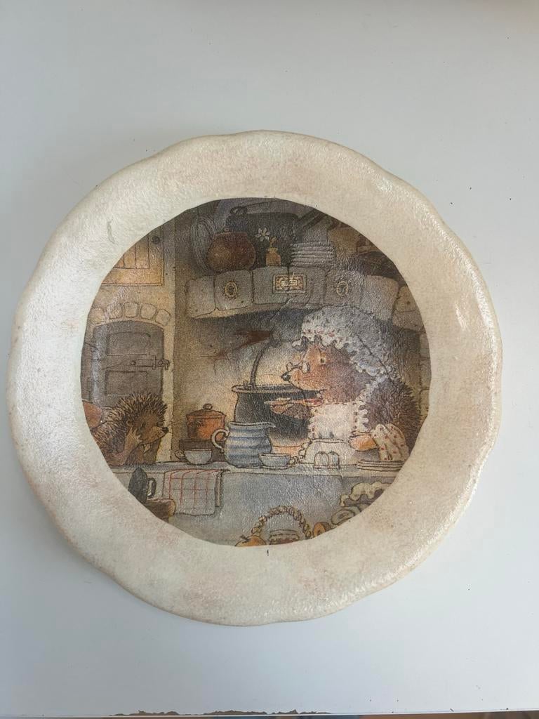 Vintage Foxwood Tales Borden 2 - Egel in de keuken, Ophalen of Verzenden