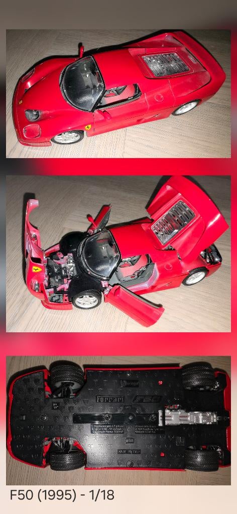 Bburago Ferrari F50 (1995) - 2, Ophalen of Verzenden, Gebruikt, Auto, Bburago