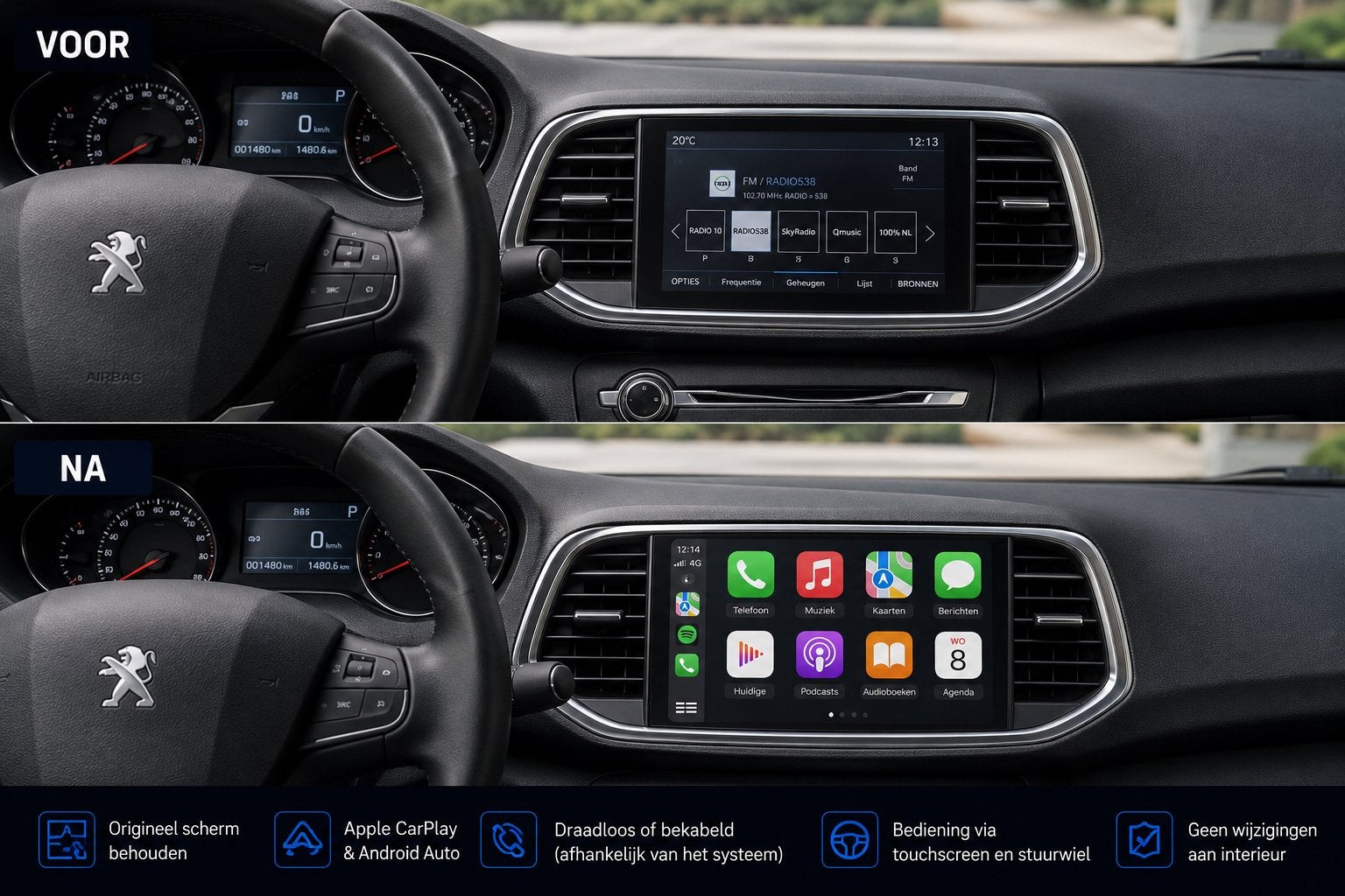 Peugeot 5008 CarPlay & Android Auto op Origineel Scherm, Ophalen, Nieuw