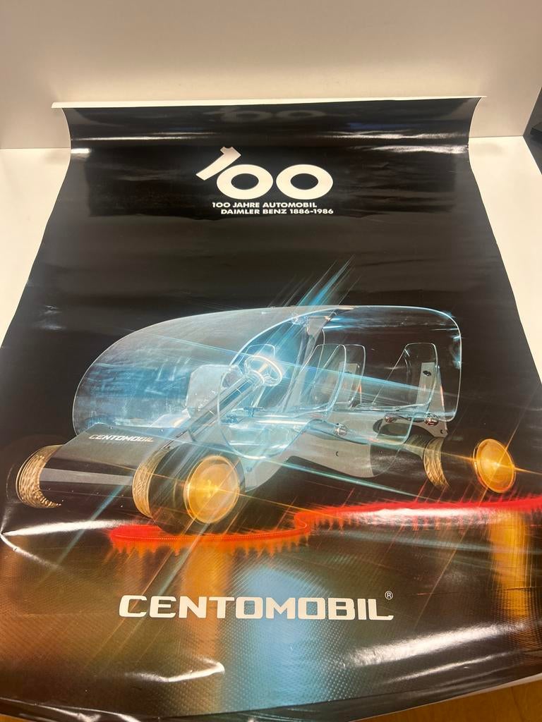 Daimler Benz 100 Jaar Automobiel Centomobil Poster, Ophalen, Zo goed als nieuw, A1 t/m A3