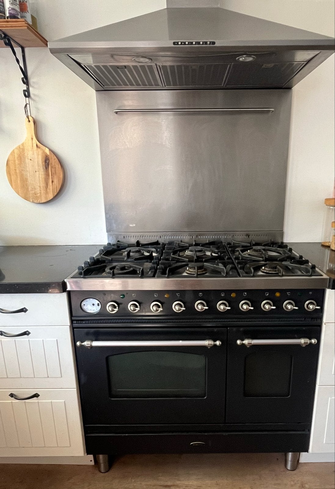 Mooi Boretti fornuis met 6 pitten en 2 ovens, Ophalen, Gebruikt, 60 cm of meer, Gas