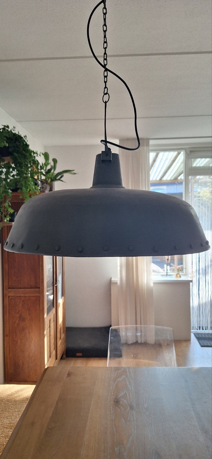 Mooie industriële hanglamp, Ophalen, Gebruikt, E27 (groot), Metaal