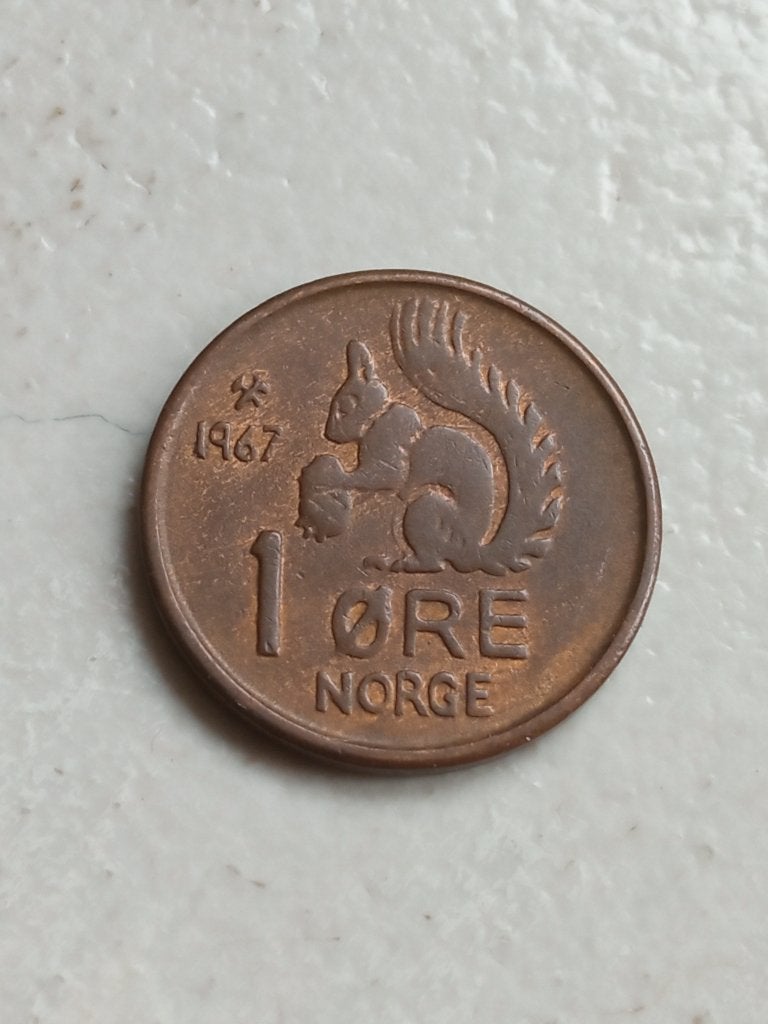 Noorwegen 1 ore 1967., Ophalen of Verzenden, Overige landen, Losse munt