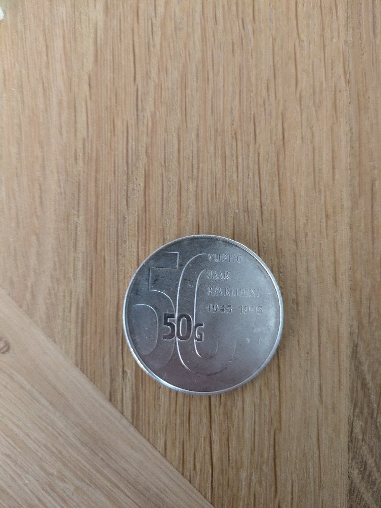 Herdenkingsmunt 50 gulden 50 jaar Bevrijding, Postzegels en Munten, Munten | Nederland, Ophalen, Koningin Beatrix, Zilver, Losse munt