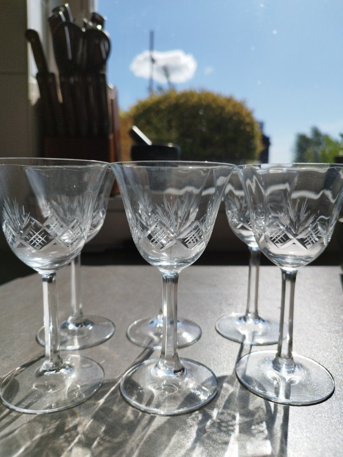 Set van 6 nieuwe kristallen likeurglazen, Ophalen