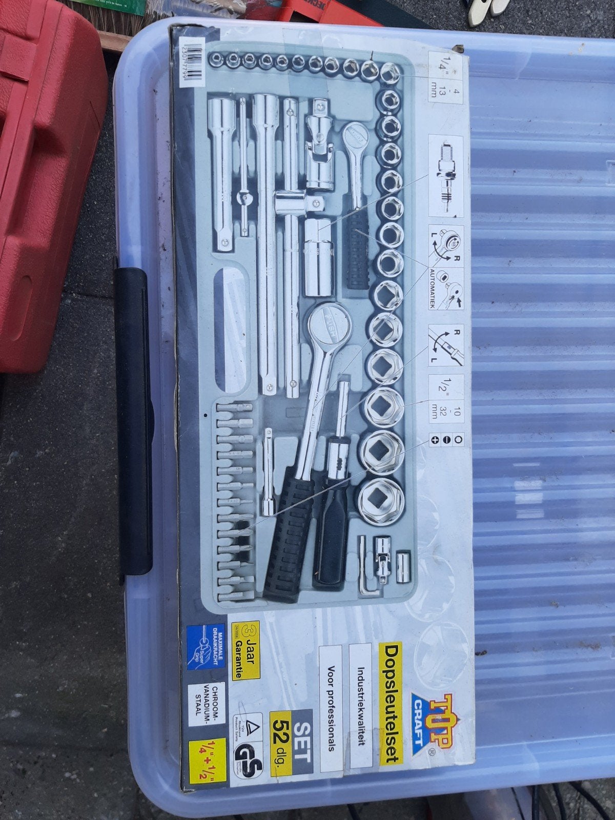 Top Craft Dopsleutelset 52-delig - Nieuw in doos, Doe-het-zelf en Verbouw, Ophalen, Nieuw