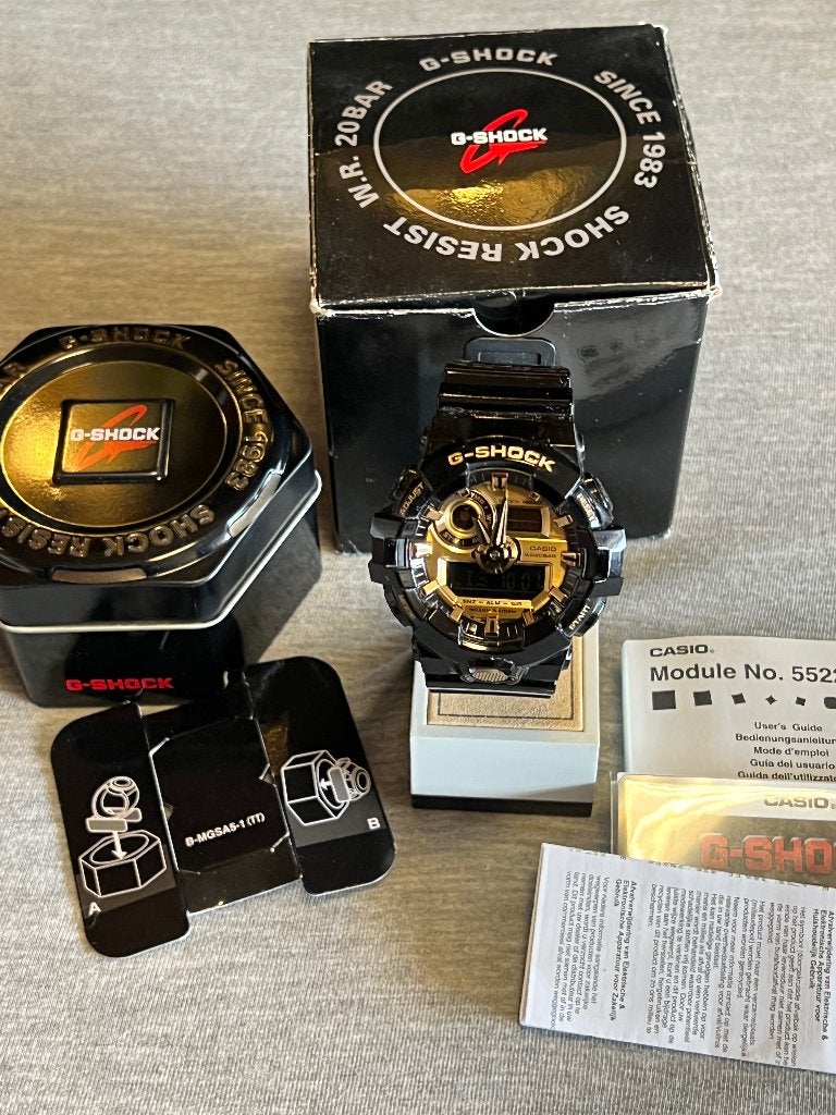 Casio G-Shock 5522 GA-710GB Zwart Goud, Overige merken, Kunststof, Polshorloge, Kunststof