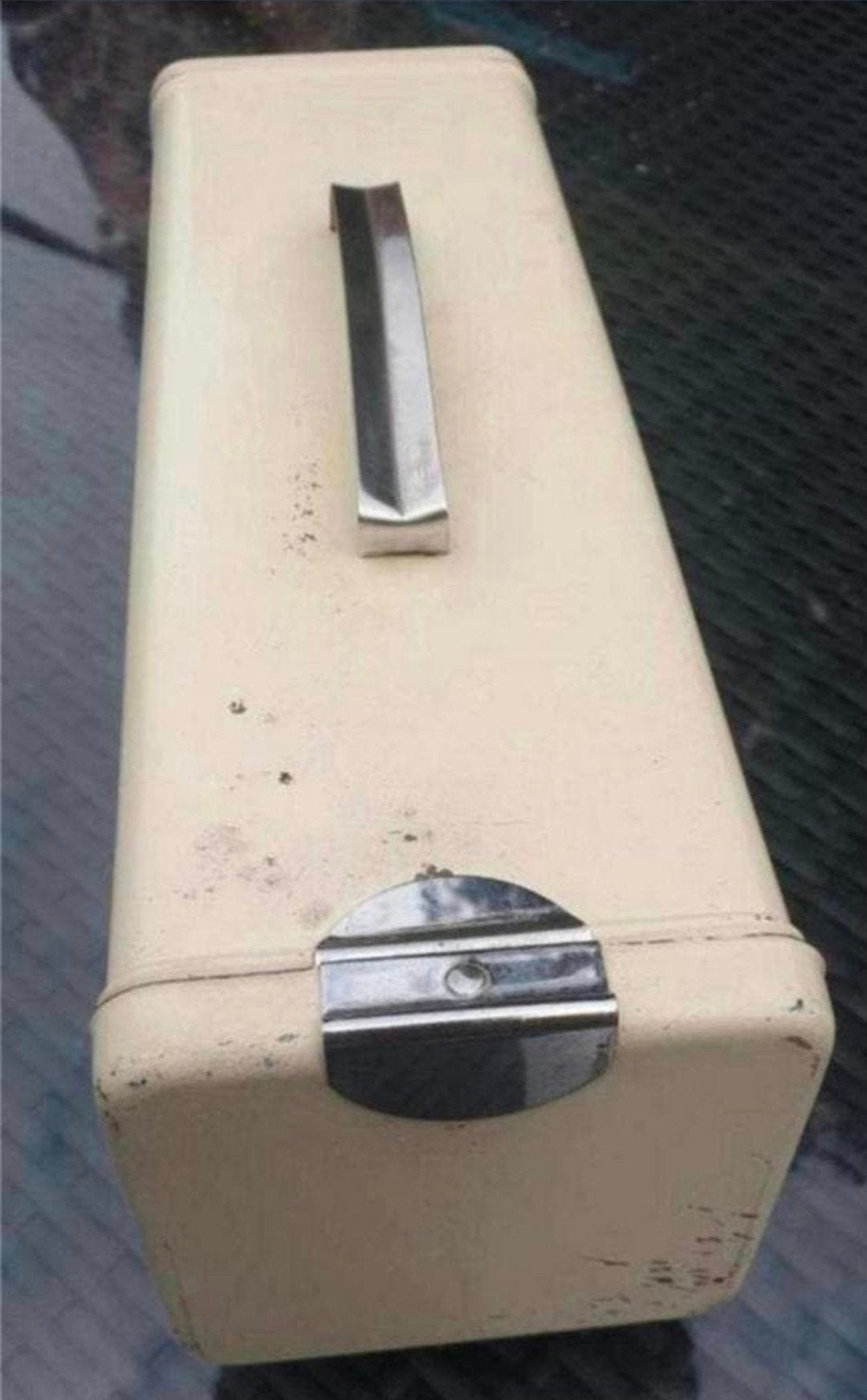 Oude metalen ontbijtkoektrommel met houten plank, Antiek en Kunst, Ophalen of Verzenden