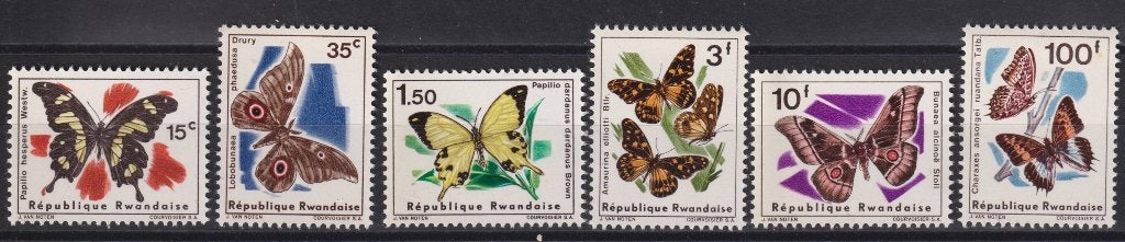 Rwanda 147/52 A Vlinders 1966 postfris, Ophalen of Verzenden, Postfris, Dier of Natuur