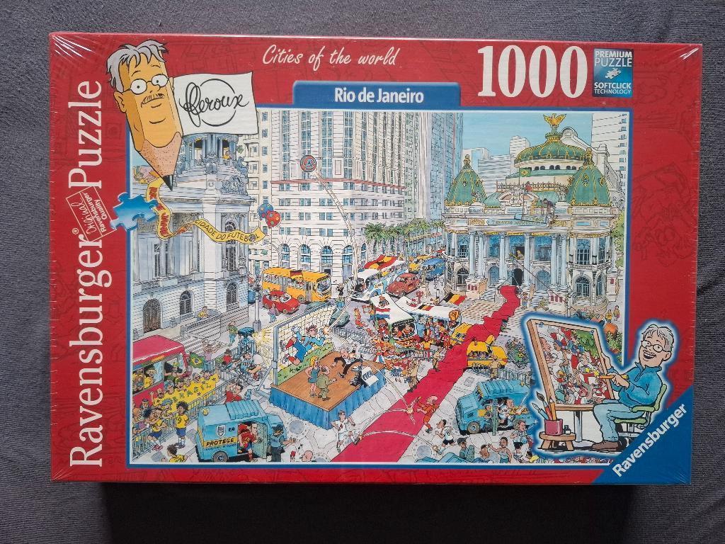 NIEUW Ravensburger comic puzzel 1000 stukjes Rio de Janeiro, Ophalen of Verzenden, 500 t/m 1500 stukjes, Nieuw, Legpuzzel