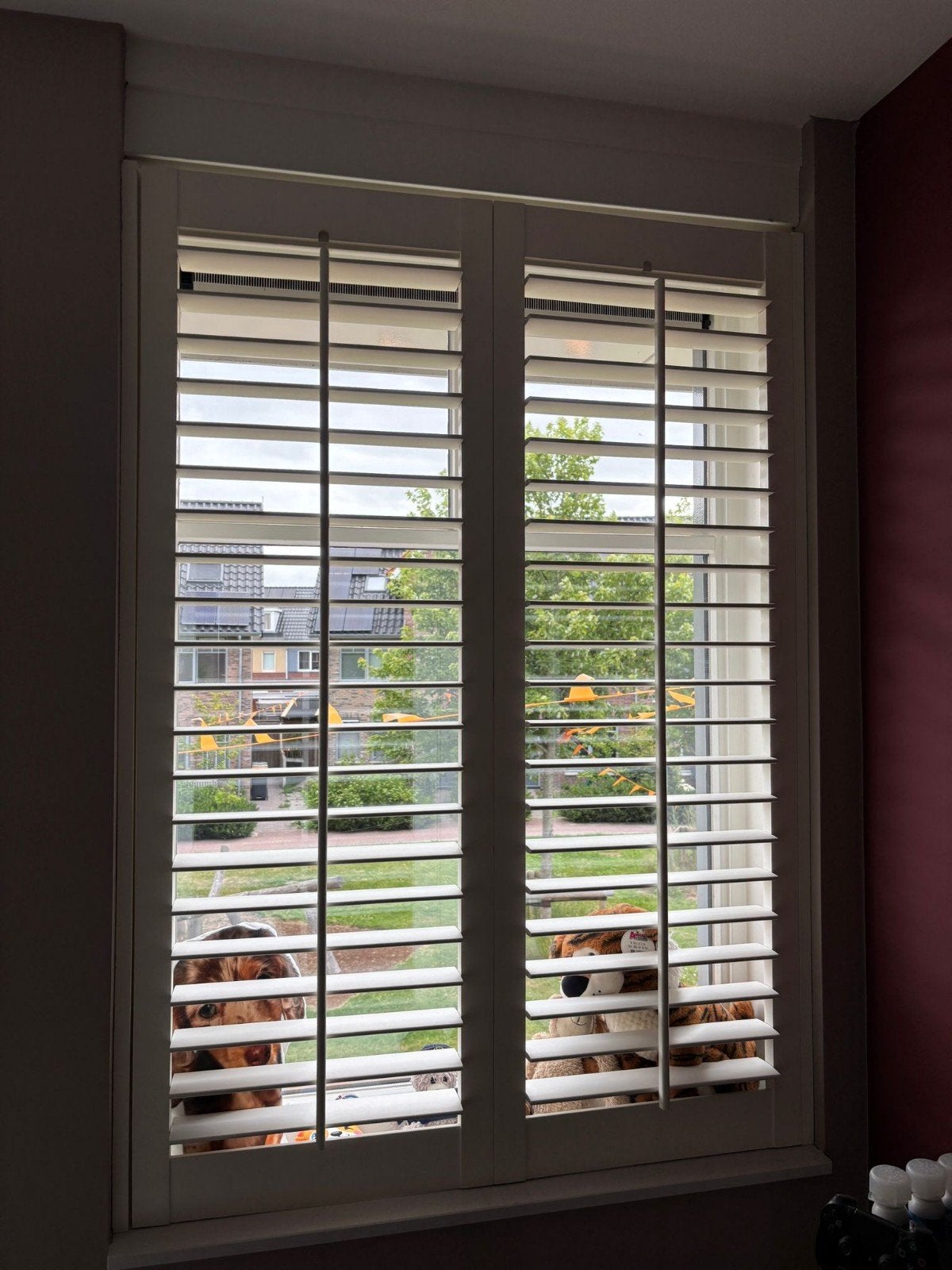 2 gebruikte witte shutters, 153 x110 cm, Ophalen, Gebruikt, Wit, Shutter