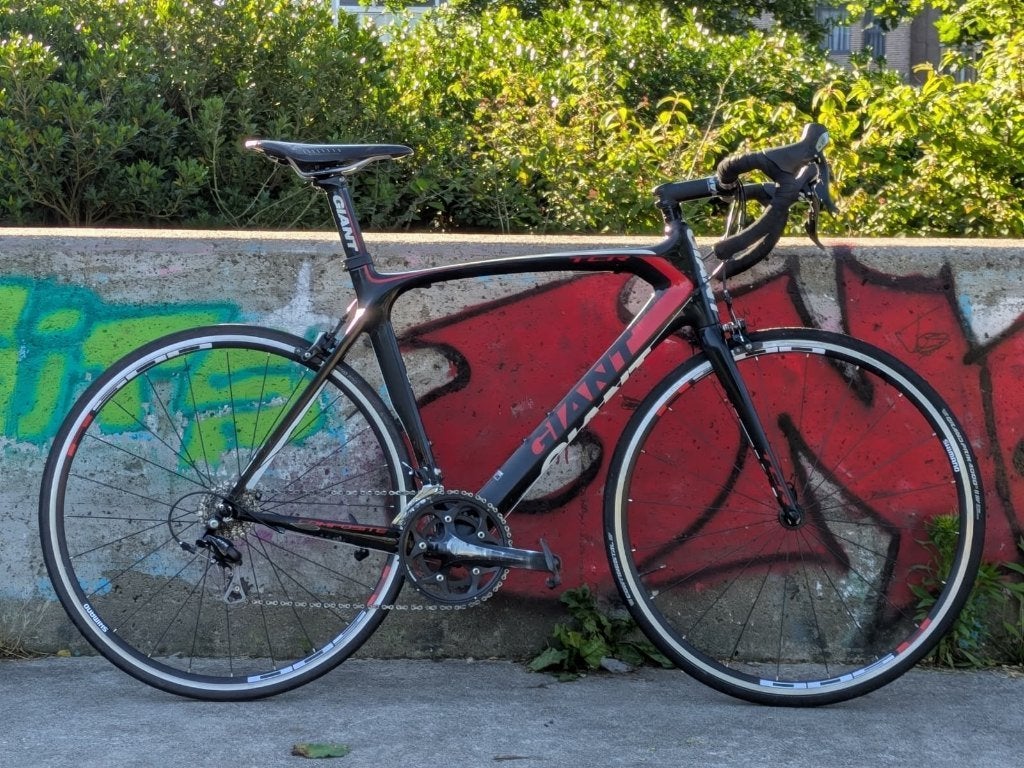 Giant TCR Carbon racefiets maat 57 en Shimano 105, Ophalen, 28 inch, Gebruikt, Carbon