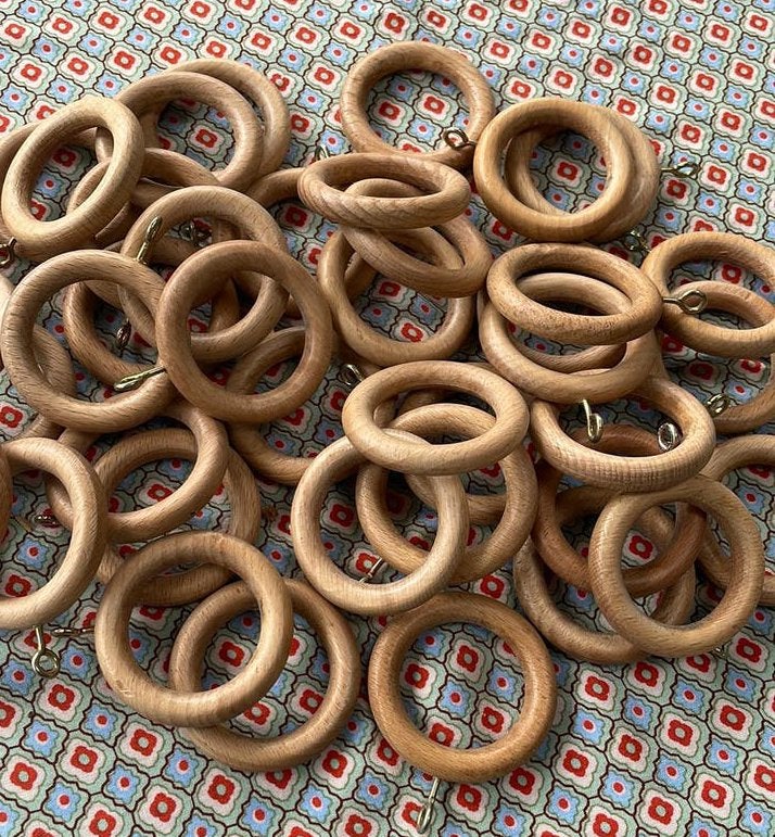 Houten gordijn ringen, Ophalen of Verzenden, Zo goed als nieuw