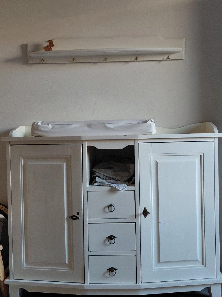 Witte brocante commode baby, Ophalen, Gebruikt, 50 tot 70 cm, 100 cm of meer