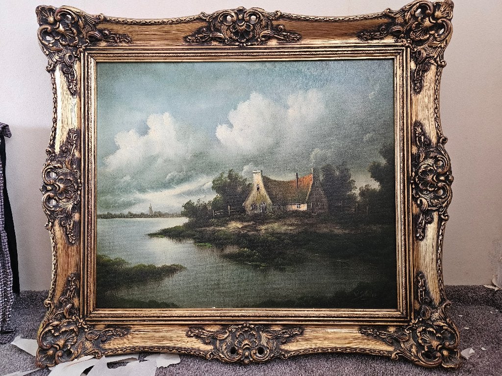 Schilderij W Schüller, Antiek en Kunst, Kunst | Schilderijen | Klassiek, Ophalen, Doek, Landschap, Olieverf