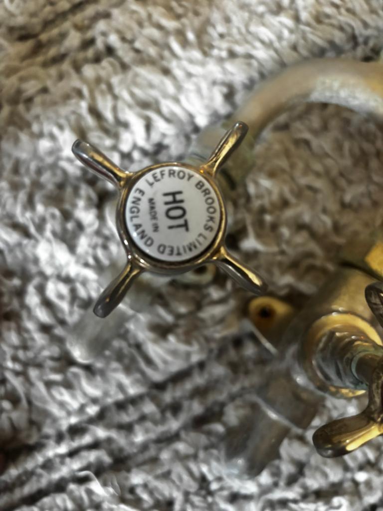 Lefroy Brooks brugkraan iconisch Engels topsegment. Goud., Huis en Inrichting, Badkamer | Badkamermeubels, Ophalen, Gebruikt, Overige typen