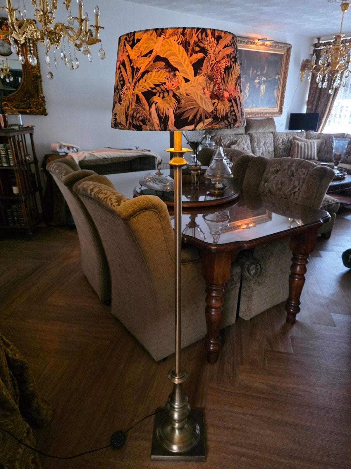 vloerlamp met jungle kap van Baroque house of classics, Ophalen, Zo goed als nieuw, 150 tot 200 cm