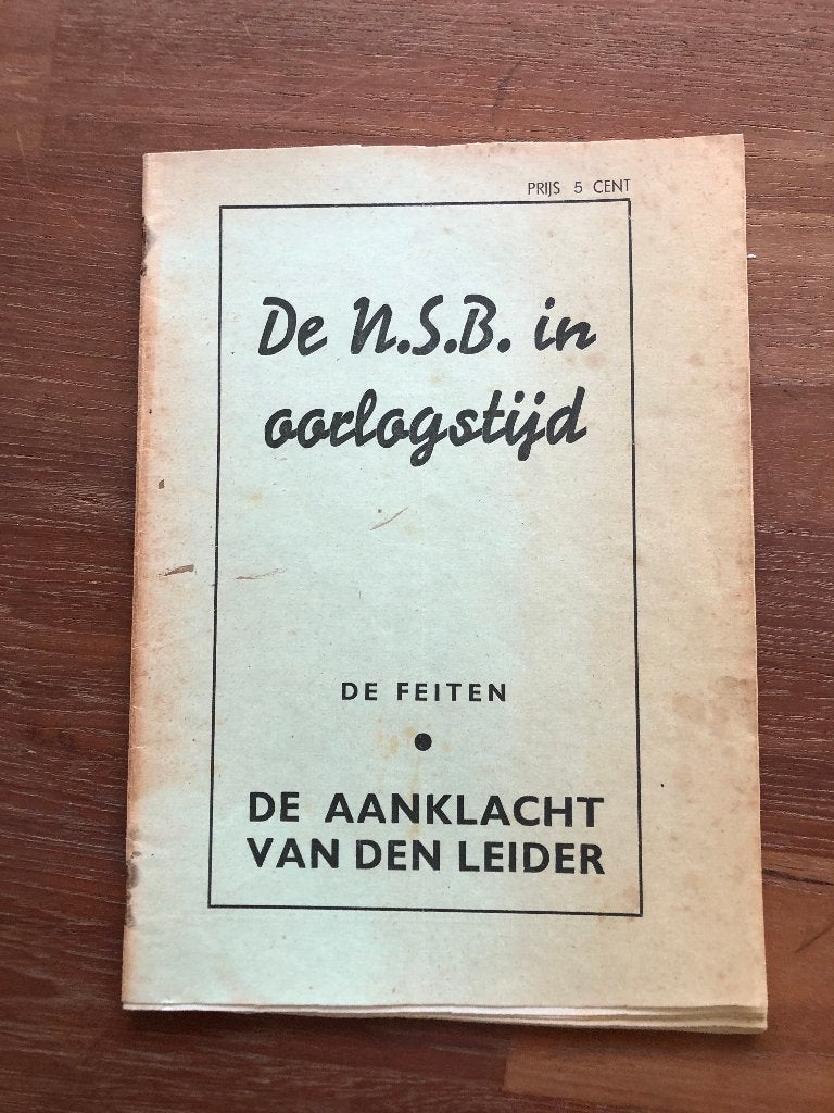 1940 NSB Musssert en Van Genechten:De N.S.B. in Oologstijd., Verzenden, Overige onderwerpen, Van Genechten, Tweede Wereldoorlog